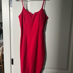 Revamped Red Spaghetti-Strap Midi Dress
